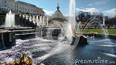 Russian palaces, fountains and parks. Editorial Stock Photo