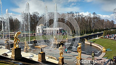 Russian palaces, fountains and parks. Editorial Stock Photo