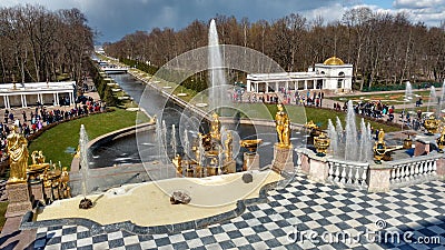 Russian palaces, fountains and parks. Editorial Stock Photo