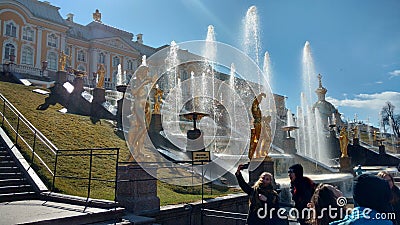 Russian palaces, fountains and parks. Editorial Stock Photo