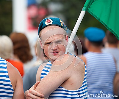 Russian paratrooper demobilized Editorial Stock Photo