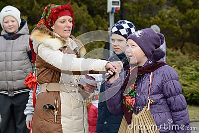 Russian people celebrates Maslenitsa Editorial Stock Photo