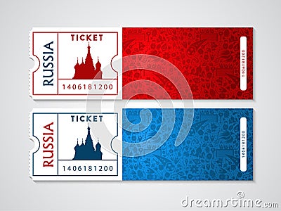 Russia plane tickets for travel and tourism Vector Illustration