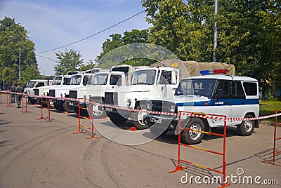 Russian police cars Editorial Stock Photo