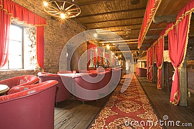 Russian pub interior Stock Photo