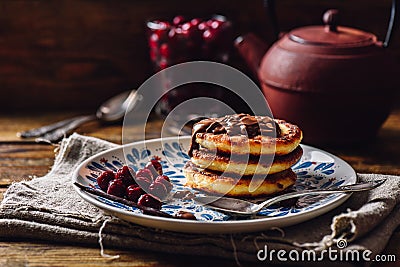 Russian Quark Pancakes. Stock Photo