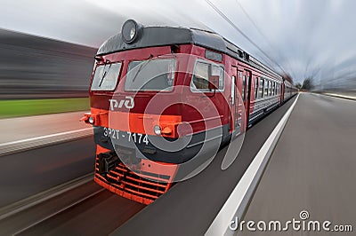 Russian Railways old electric train Editorial Stock Photo