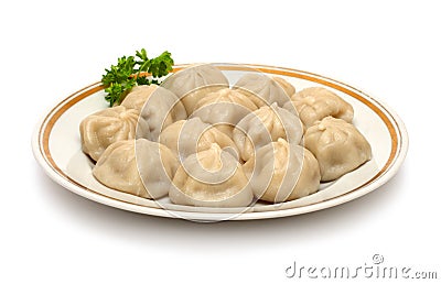 Russian ravioli (pelmeni) Stock Photo