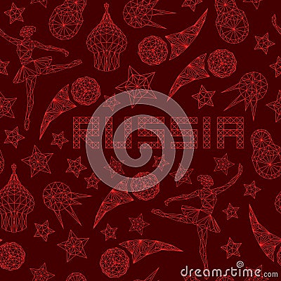 Russian wallpaper, world of Russia pattern with modern and traditional elements Cartoon Illustration
