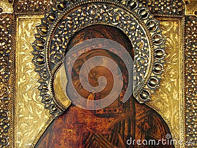 Russian religious icon, close-up Stock Photo