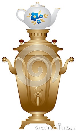 Russian samovar Vector Illustration