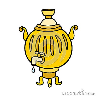 Russian samovar colorful Vector Illustration