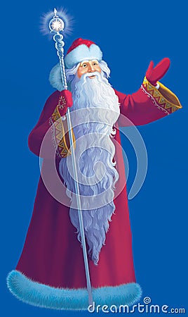 Santa Claus greets. portrait. illustration raster Cartoon Illustration