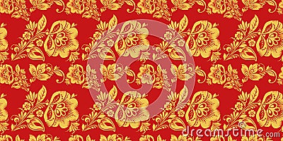 Russian seamless pattern vector with hohloma decor Vector Illustration