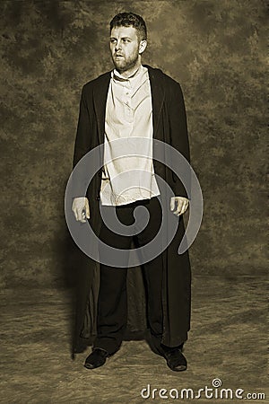 Russian shop seller of the 19th century Stock Photo