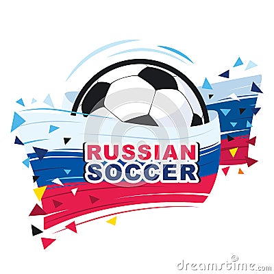 Russian soccer emblem. Color vector illustration Vector Illustration