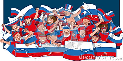 Russian soccer fans Vector Illustration