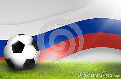 Russian soccer football 3d illustration background Cartoon Illustration