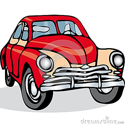 Russian Soviet vintage car on a white background. Vector. Vector Illustration