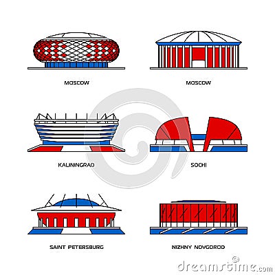 Russian sport stadiums Vector Illustration