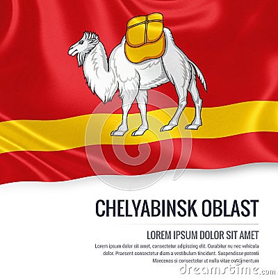 Russian state Chelyabinsk Oblast flag. Cartoon Illustration