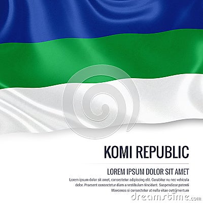 Russian state Komi Republic flag. Cartoon Illustration