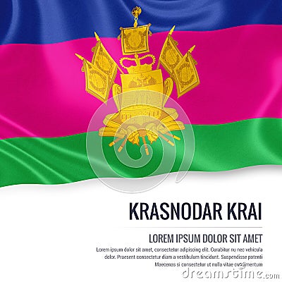 Russian state Krasnodar Krai flag. Cartoon Illustration