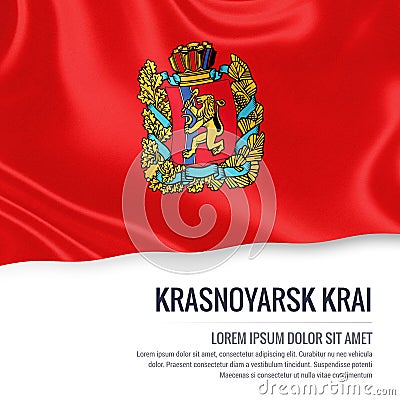 Russian state Krasnoyarsk Krai flag. Cartoon Illustration