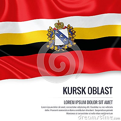 Russian state Kursk Oblast flag. Cartoon Illustration