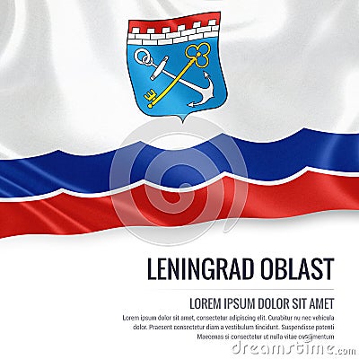 Russian state Leningrad Oblast flag. Cartoon Illustration