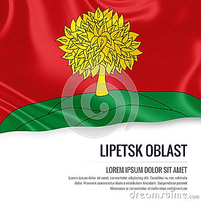 Russian state Lipetsk Oblast flag. Cartoon Illustration