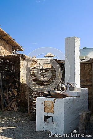 Russian stove at Cossack village Stock Photo