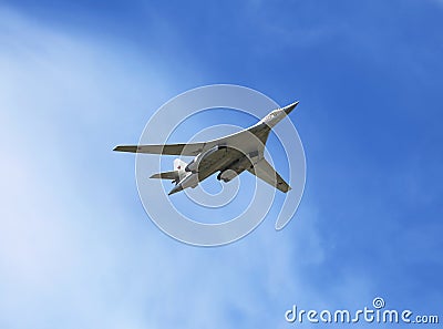 Russian strategic bomber in flight Editorial Stock Photo