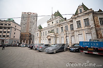 Russian street in the Dalian, China Editorial Stock Photo
