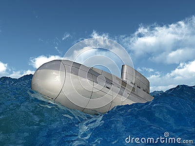 Russian Submarine Cartoon Illustration