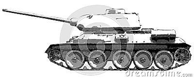 Russian tank T 34 - vector drawing Vector Illustration