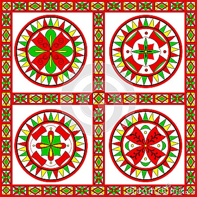 Russian traditional ornament of Severodvinsk regio Vector Illustration