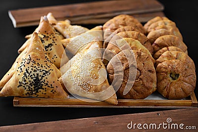 Russian traditional pirogi Stock Photo