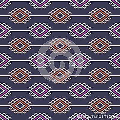 Russian, ukrainian and scandinavian national knit styled pattern, pastel colors Vector Illustration