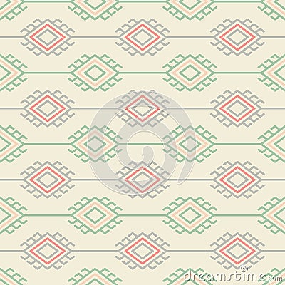 Russian, ukrainian and scandinavian national knit styled pattern, pastel colors Vector Illustration