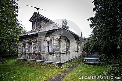 The Russian Village House Editorial Stock Photo