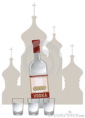 Russian Vodka Vector Illustration