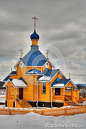 Russian wooden church Stock Photo