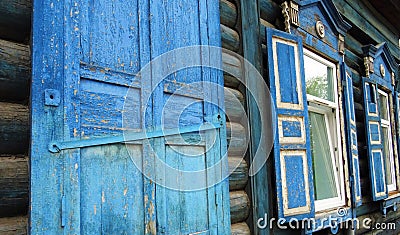 Russian wooden houses Stock Photo