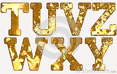 Rust alphabets isolated Stock Photo