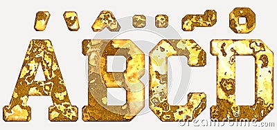 Rust alphabets isolated Stock Photo