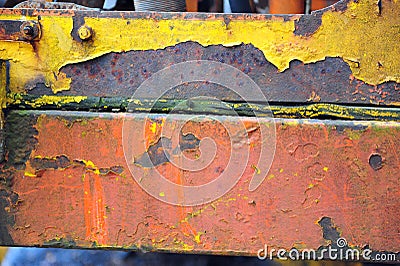 Rust and Crackled Paint on Metal Stock Photo