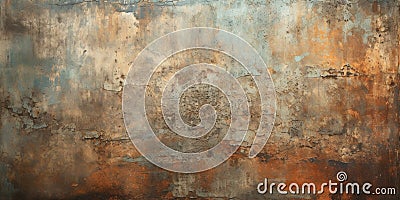 Rust texture background, old iron sheet with worn paint, rusty metal plate. Abstract vintage oxidized steel surface. Theme of Stock Photo