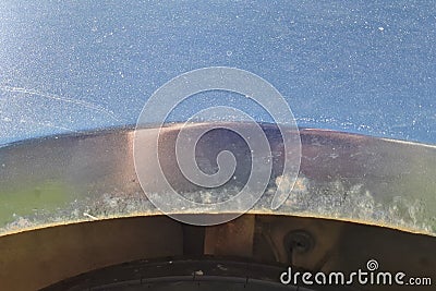 Rust on the wheel arch. Stock Photo