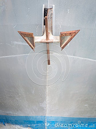 Rusted Anchor Fishing Boat Bow Marine Fishing Vessel Stock Photo